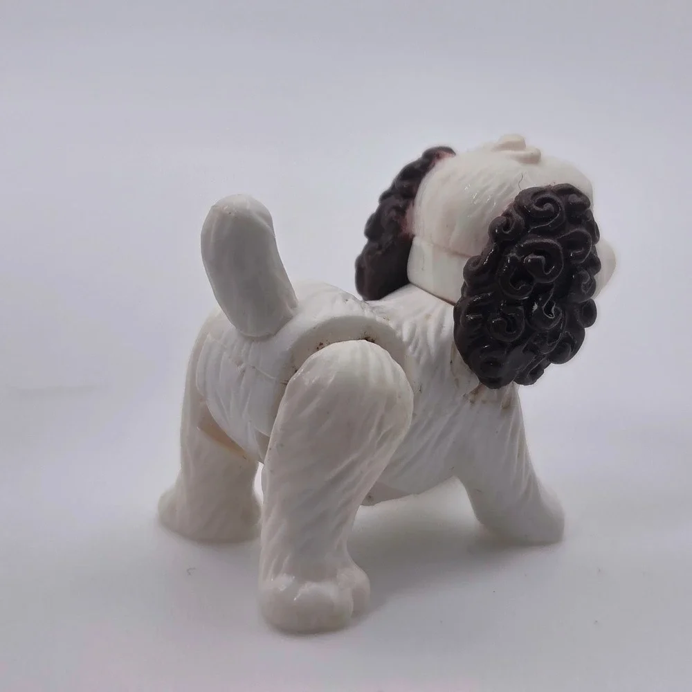 Vintage Dolly Pocket Magnetic White Spaniel Dog Figure Poseable Mini Pet